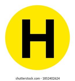 Letter H Floor Marker Symbol, Vector Illustration, Isolate On White Background Label. EPS10