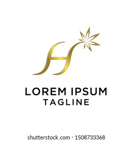Letter H Flower Logo Design Template