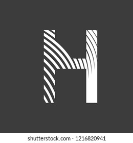 letter H font typography art deco 20s on gray background editable vector