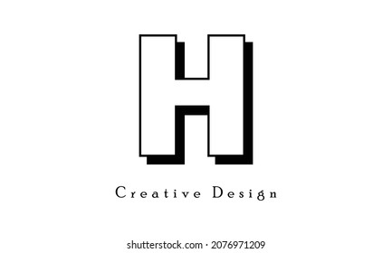 Letter H fonts style logo design template elements