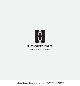letter H fork logo design template - vector