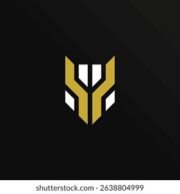 Letter H forming Wolf Head Luxury Logo Concept