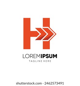 Letter H Forward Arrow Logo Design Vector Icon Graphic Symbol Emblem Illustration 
