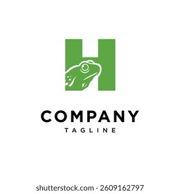 Letter H Frog Logo Icon Vector