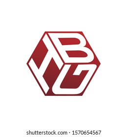 Letter h g b design cube. Red design symbol tec