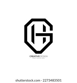 Letter H G or G H modern typography unique shape logo