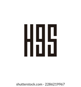 Letter H, g and S square, rectangles geometric symbol simple logo vector