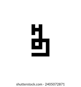 Buchstaben H und g verbinden geometrische Symbole mit einfachem Logo, Vektorgrafik