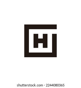 Letter H in G, square geometric symbol simple logo vector