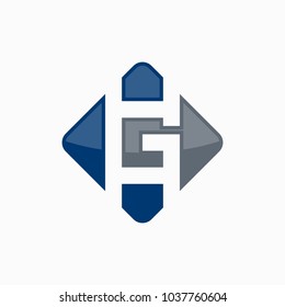 letter H and G vector logo
