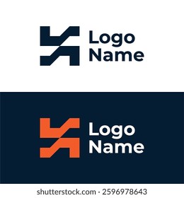 LETTER H GEOMETRI MODERN LOGO DESIGN TEMPLATE