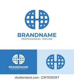 Logo des Buchstaben H Globe, geeignet für Unternehmen, die mit dem ersten H-Logo in Verbindung stehen
