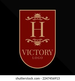 letter H glorious victory logo vector design element