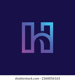 Letter H Gradient Logo design for business