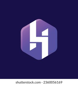 Diseño de logotipo gradiente de letra H para empresas