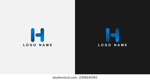 letter H gradient logo design modern