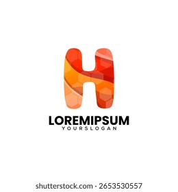 letter h gradient logo design 