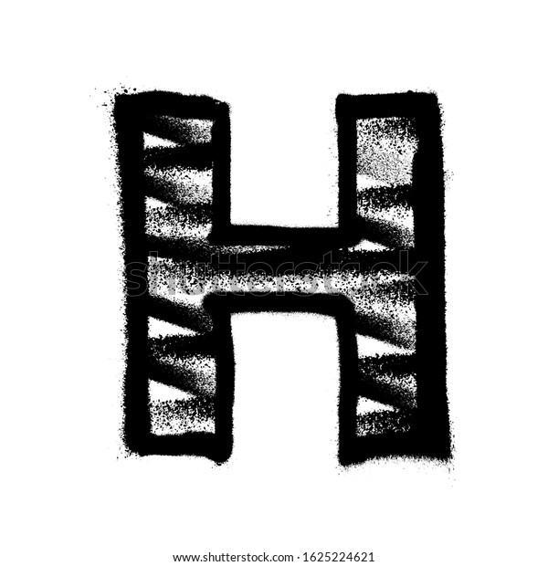 Letter H Graffiti Alphabet Spray Lines Stock Vector (Royalty Free ...