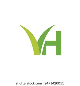 Letter H Grass lawn logo icon vector template.eps