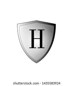 letter h with a gray background