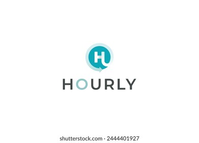 Letra H color verde creativo reloj de velocidad de hora logo