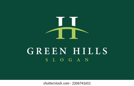 Letter H - Green Hills Logo Design Horizon