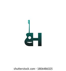 Letter H Guitar style icon logo design