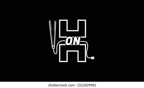 Letter H Hair Stylist Barber or Fashion point Logo Design for Barber shop