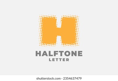 letter H halftone vector logotype design