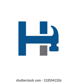 
Letter H Hammer Building Services, Repair, Renovation and Construction Logo Design 