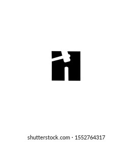 Letter H Hammer icon Logo design