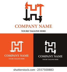 Letter H With Hammer Logo Design