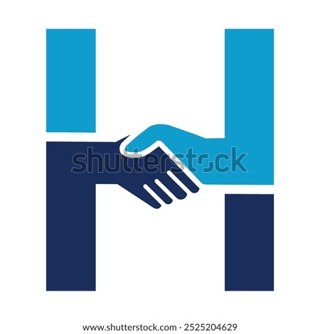 Letter H Hand Shake logo icon vector template.eps
