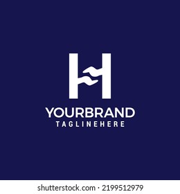 Letter H With Hand Vector Logo Design Template