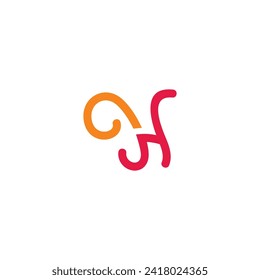 letter h happy kids colorful design logo vector 