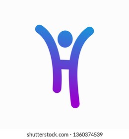 Letter H Happy people logo