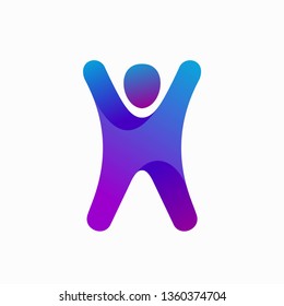 Letter H Happy people logo