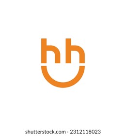 letter h happy smile fun symbol logo vector 