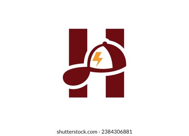 letter h hat vector template logo design