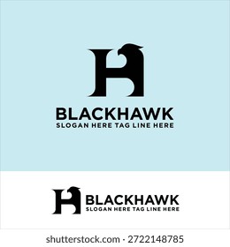 Plantilla de Vector de diseño de logotipo de concepto de halcón letra H