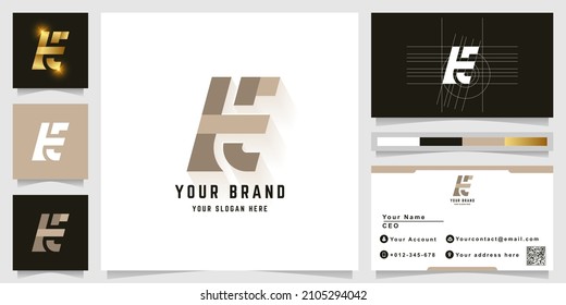 Buchstaben H oder HE, Monogramm-Logo mit Visitenkartendesign