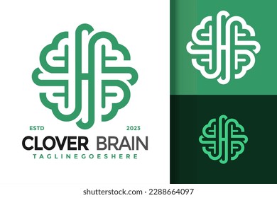 Letter H Heart Brain logo vector icon illustration