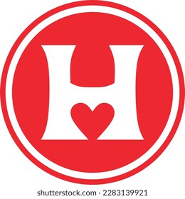 letter h and heart logo