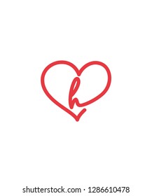 Letter H And Heart Logo Icon 002