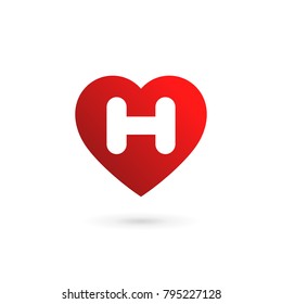 Letter H heart logo icon design template elements