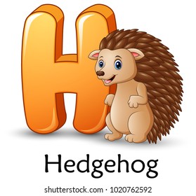 Letter H is for Hedgehog cartoon alphabet