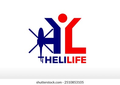 Letter H Helicopter Pilot Letter L Life Logo Design Vector Icon Symbol Illustrations. Multifunctional logo that can used in many business companies and services. its a fun and cool.