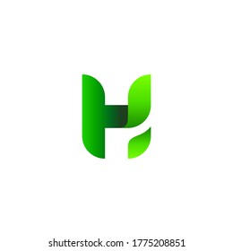 letter H for herbal and agriculture logo design