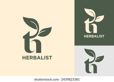 Letter H Herbalist Nature Vector Logo Design