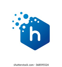 Letter H Hexagon Bubbles Vector